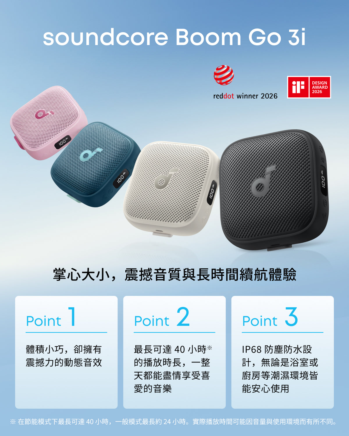 soundcore Boom GO 3i 防水可攜式藍牙喇叭